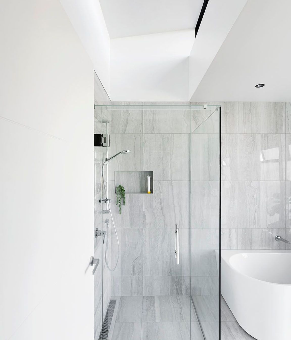 High skylights bring light and life to what may have become a dark usual corner