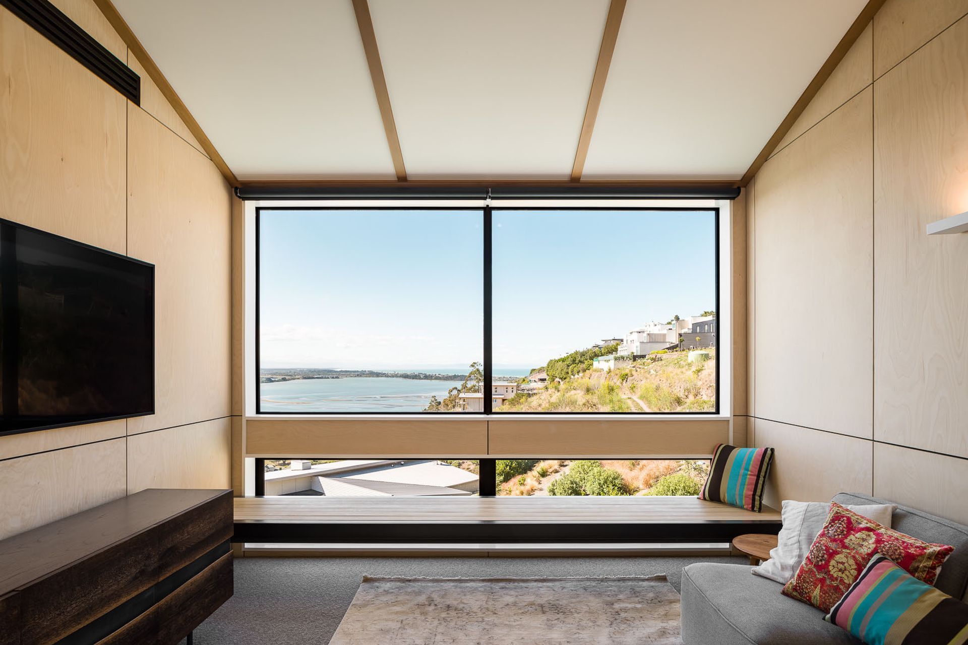A break-out space off the main bedroom gives the homeowners a private area they can retreat to at the end of the day.