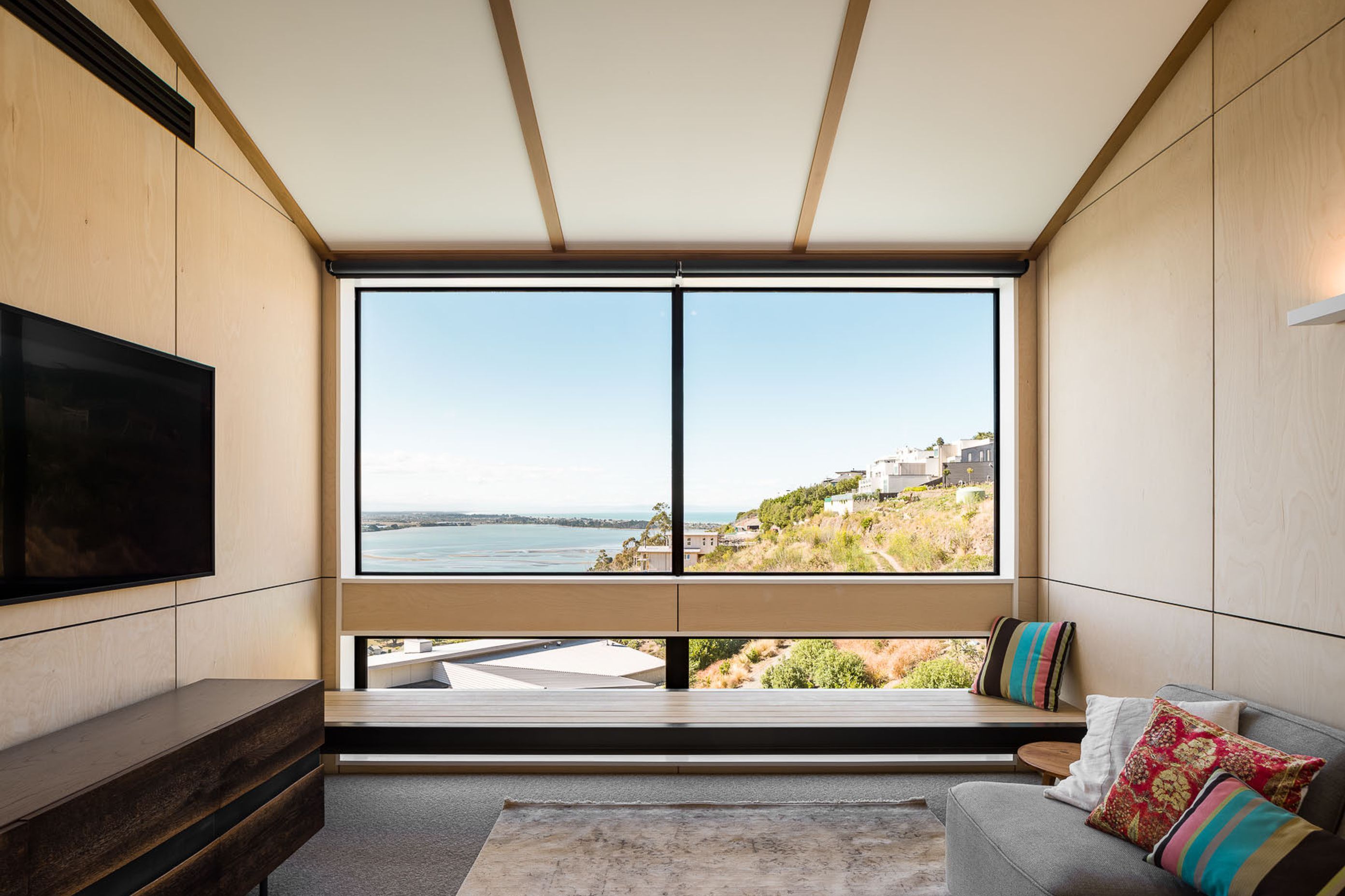A break-out space off the main bedroom gives the homeowners a private area they can retreat to at the end of the day.