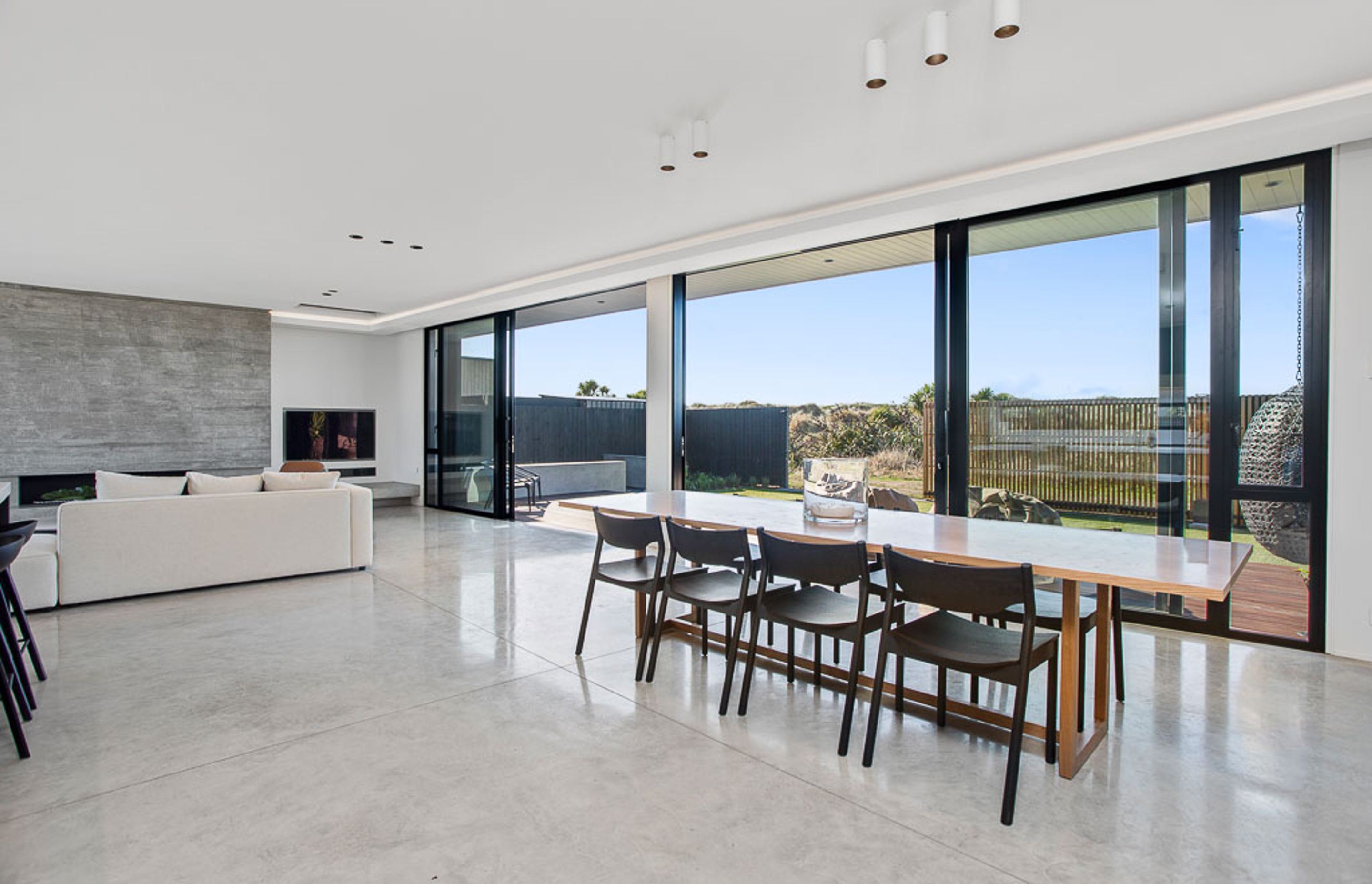 A view to the sand dunes to the front of the home.