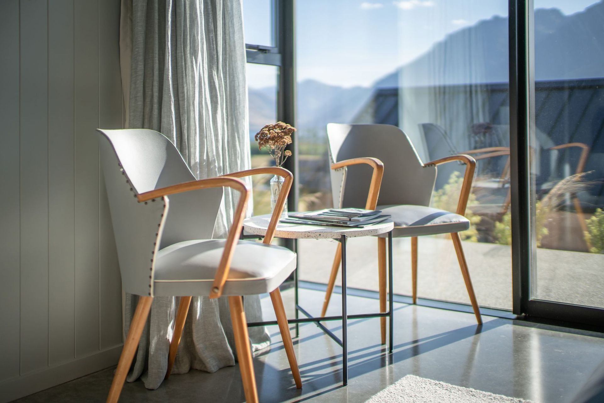 A perfect corner spot to soak in the morning rays.