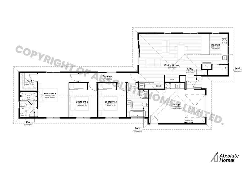 Mia Plan - Absolute Homes - 3-bed Floor Plan