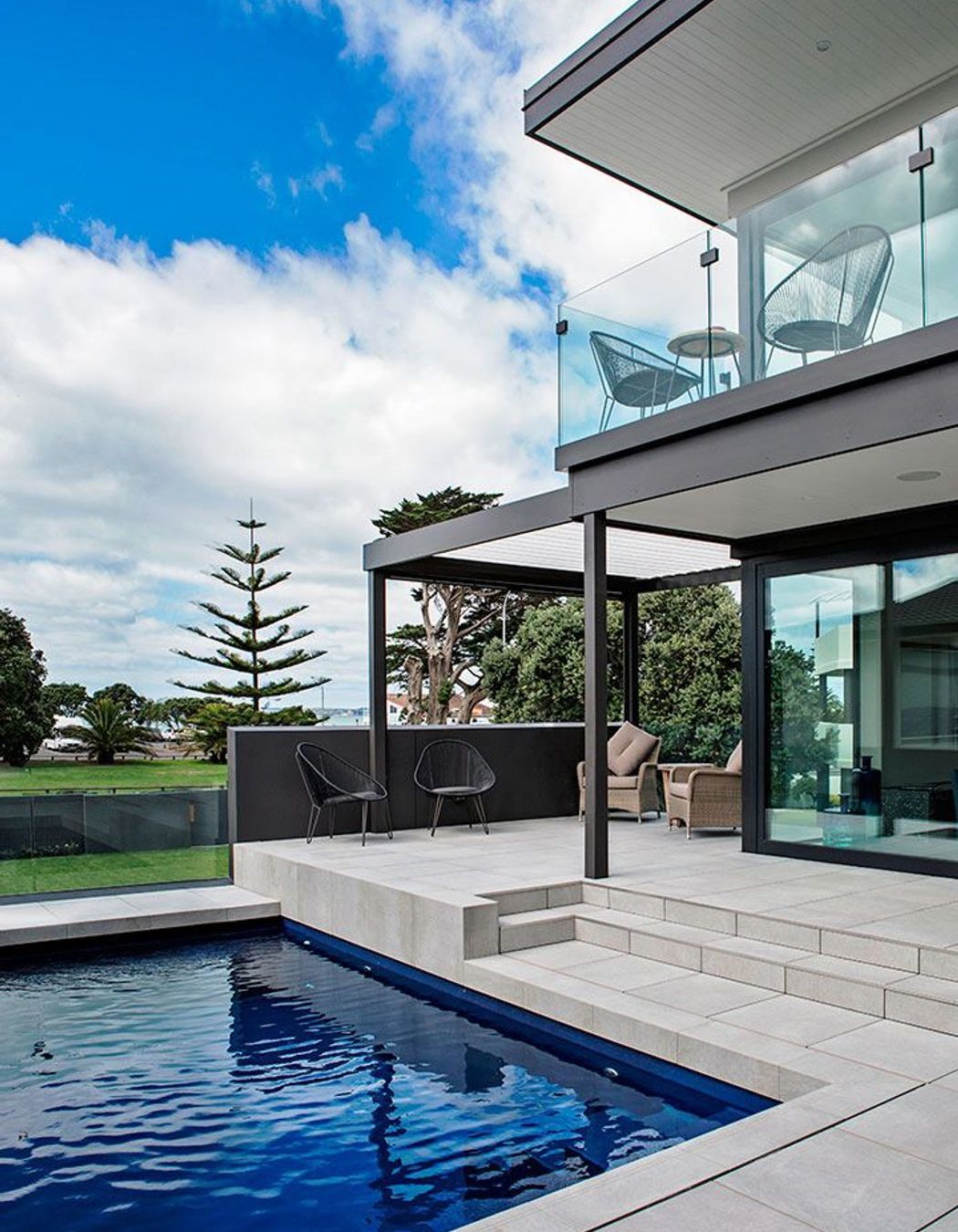 Three-Level Multi Cladding Home with Pool