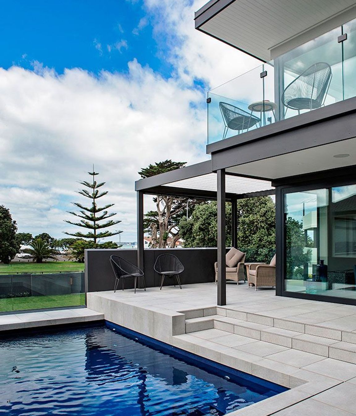 Three-Level Multi Cladding Home with Pool