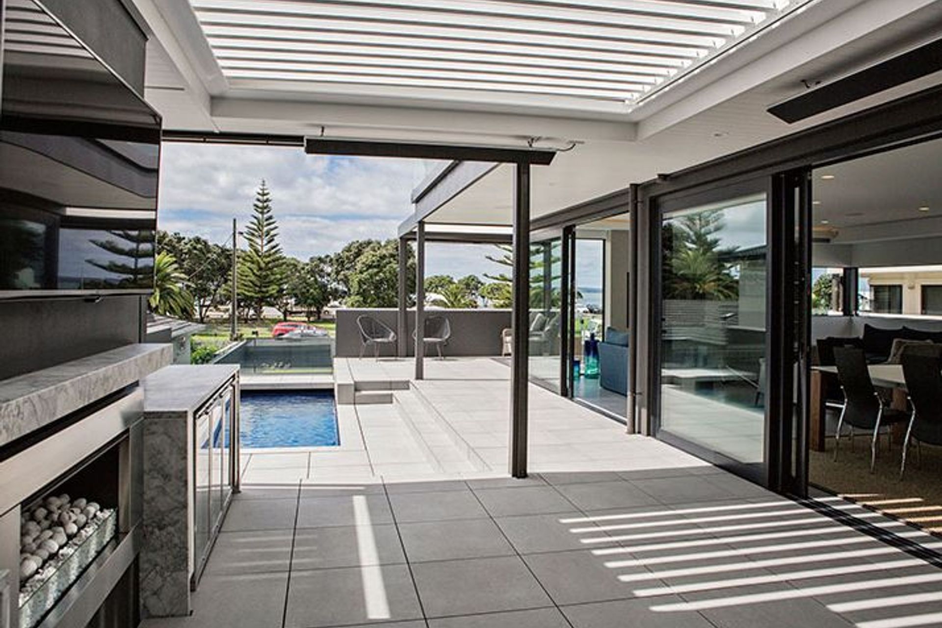 Three-Level Multi Cladding Home with Pool