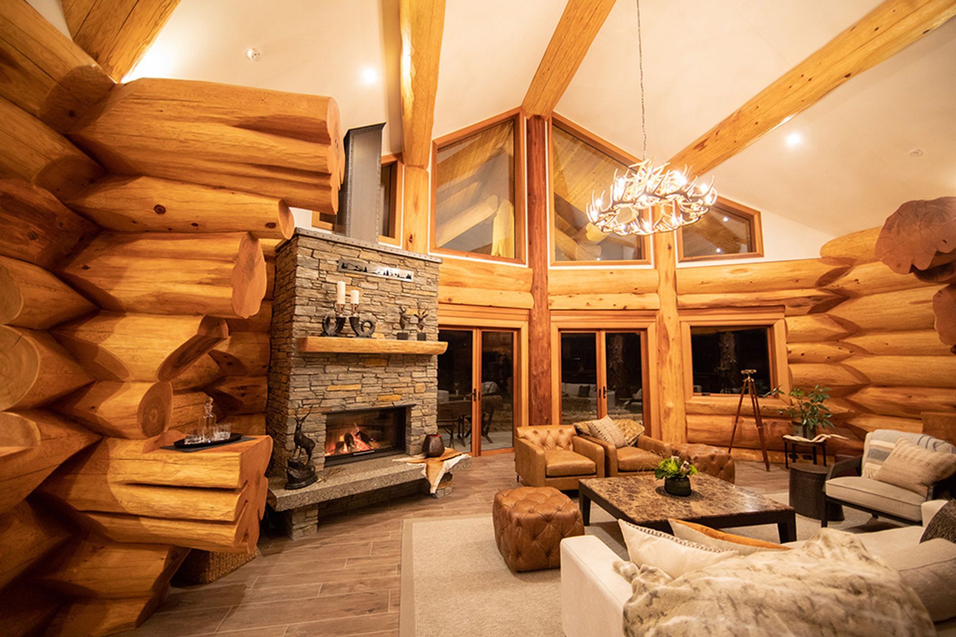 The fireplace hearth was handmade by site manager Karl Boomsma and built with ‘an eye to detail and considerable care.’