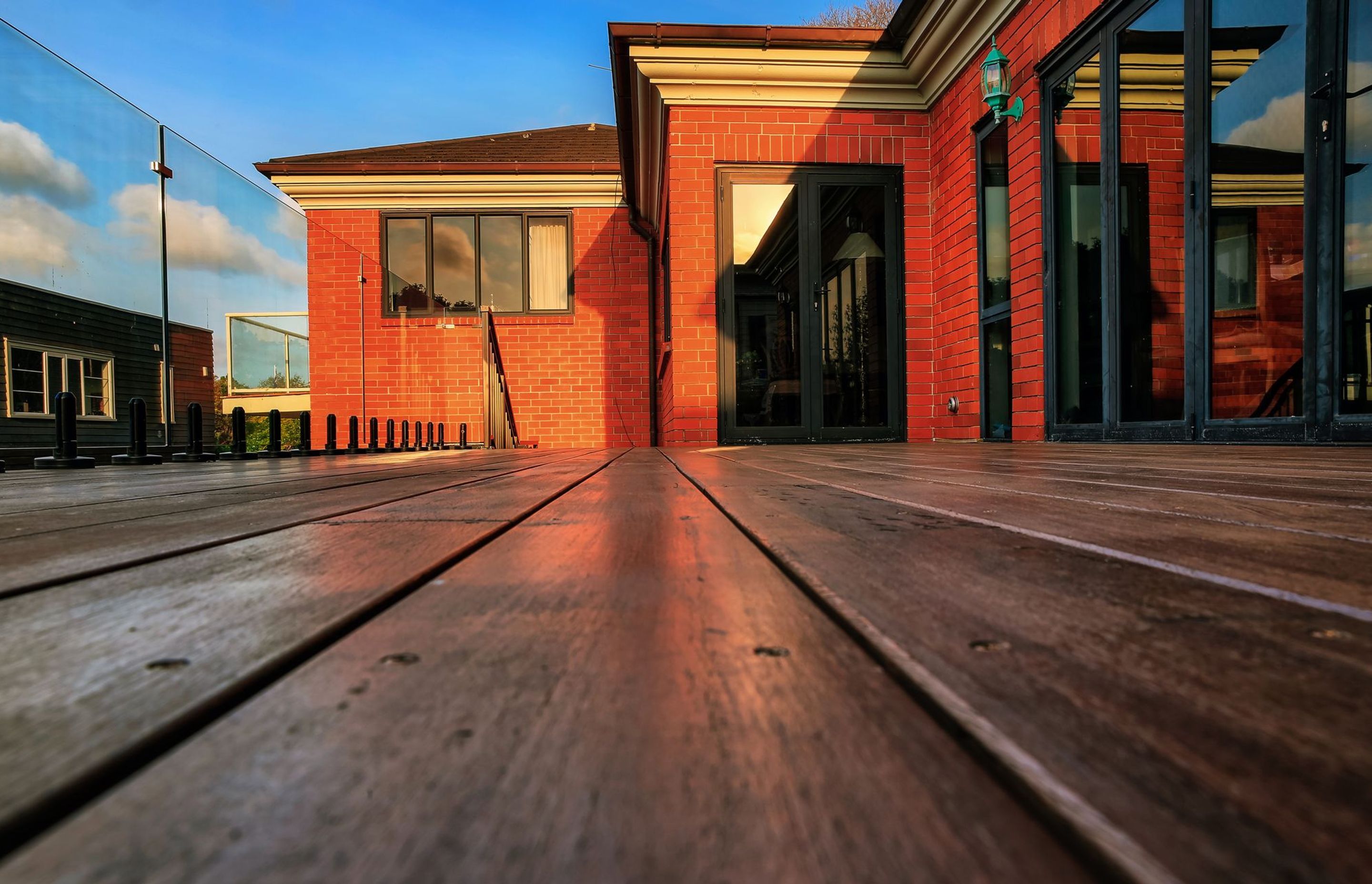 Exterior decking extension of an existing house