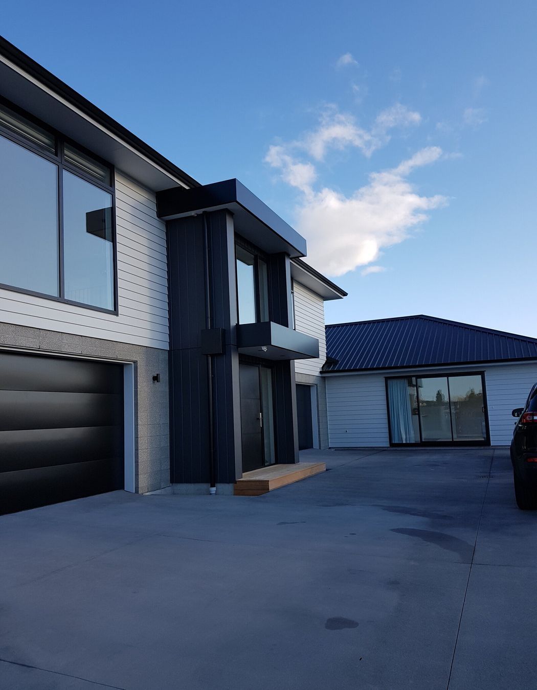 Looking up the driveway to entry