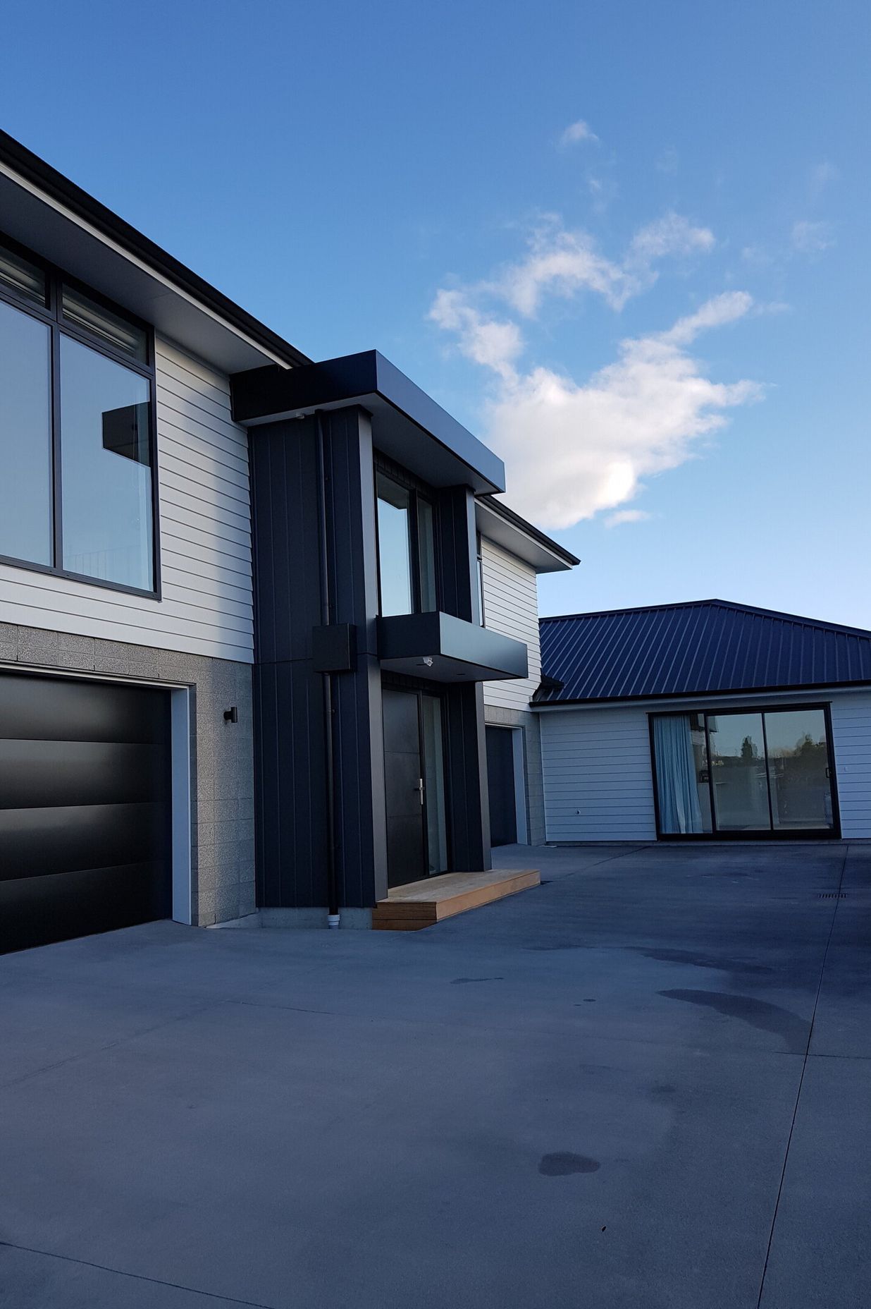 Looking up the driveway to entry