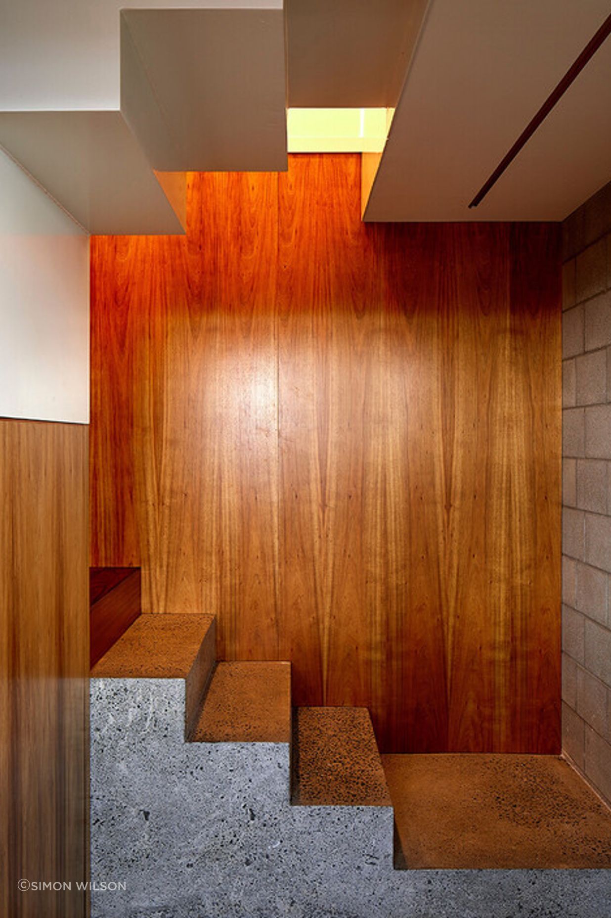 The Tasmanian Blackwood brings warmth to the staircase.