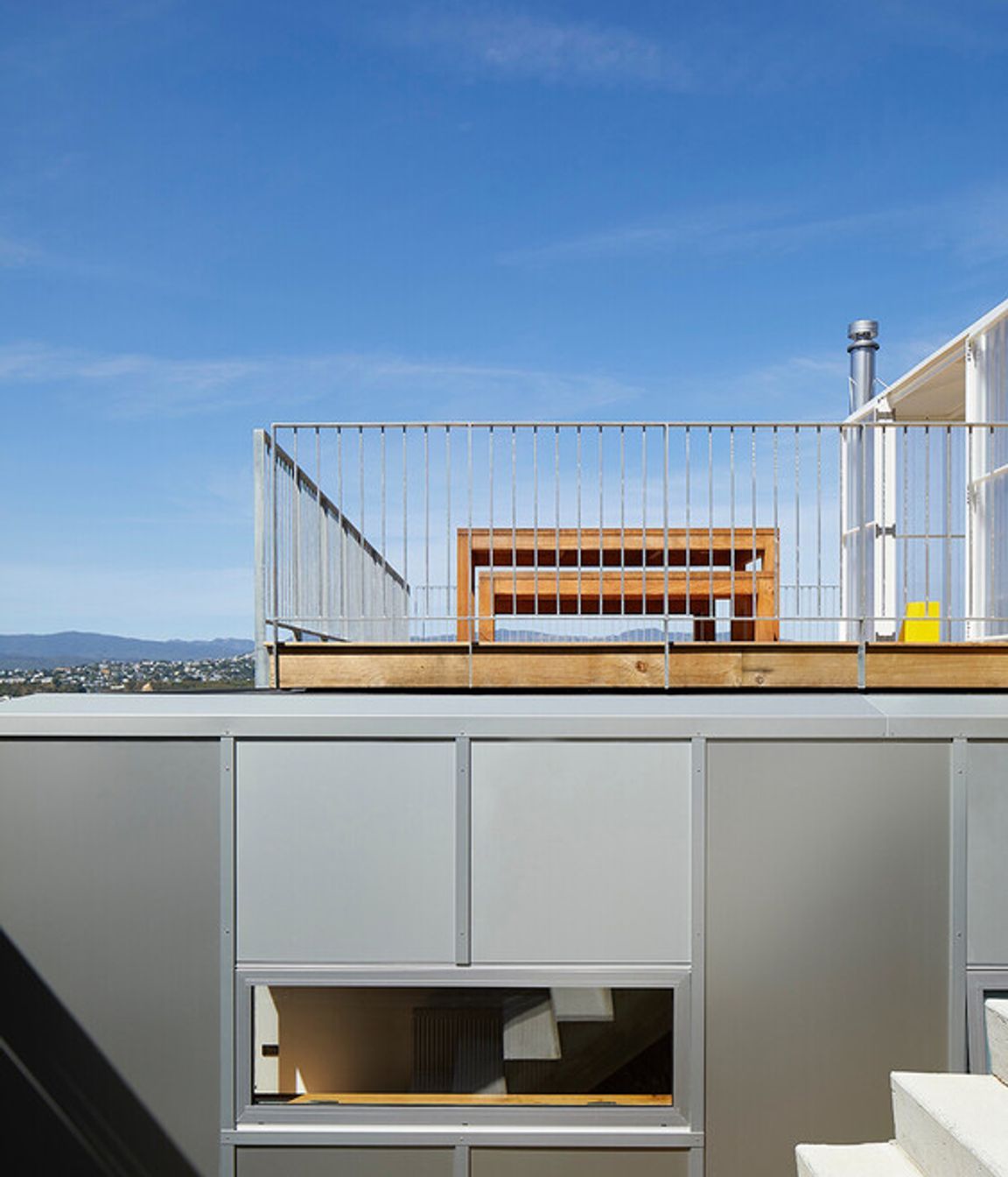 Another quirky touch is the cladding. “It’s clad in aluminium panels, two millimetre thick panels, which was something we've never tried before,” says Ben.