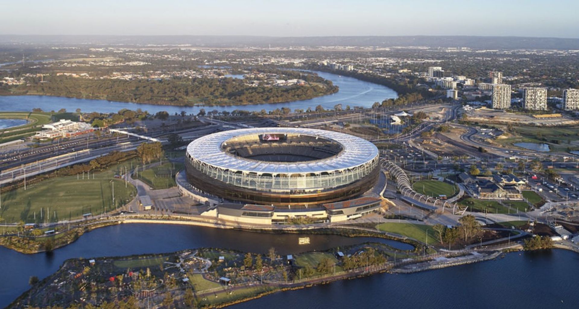 Optus Stadium by Hassell COX HKS banner