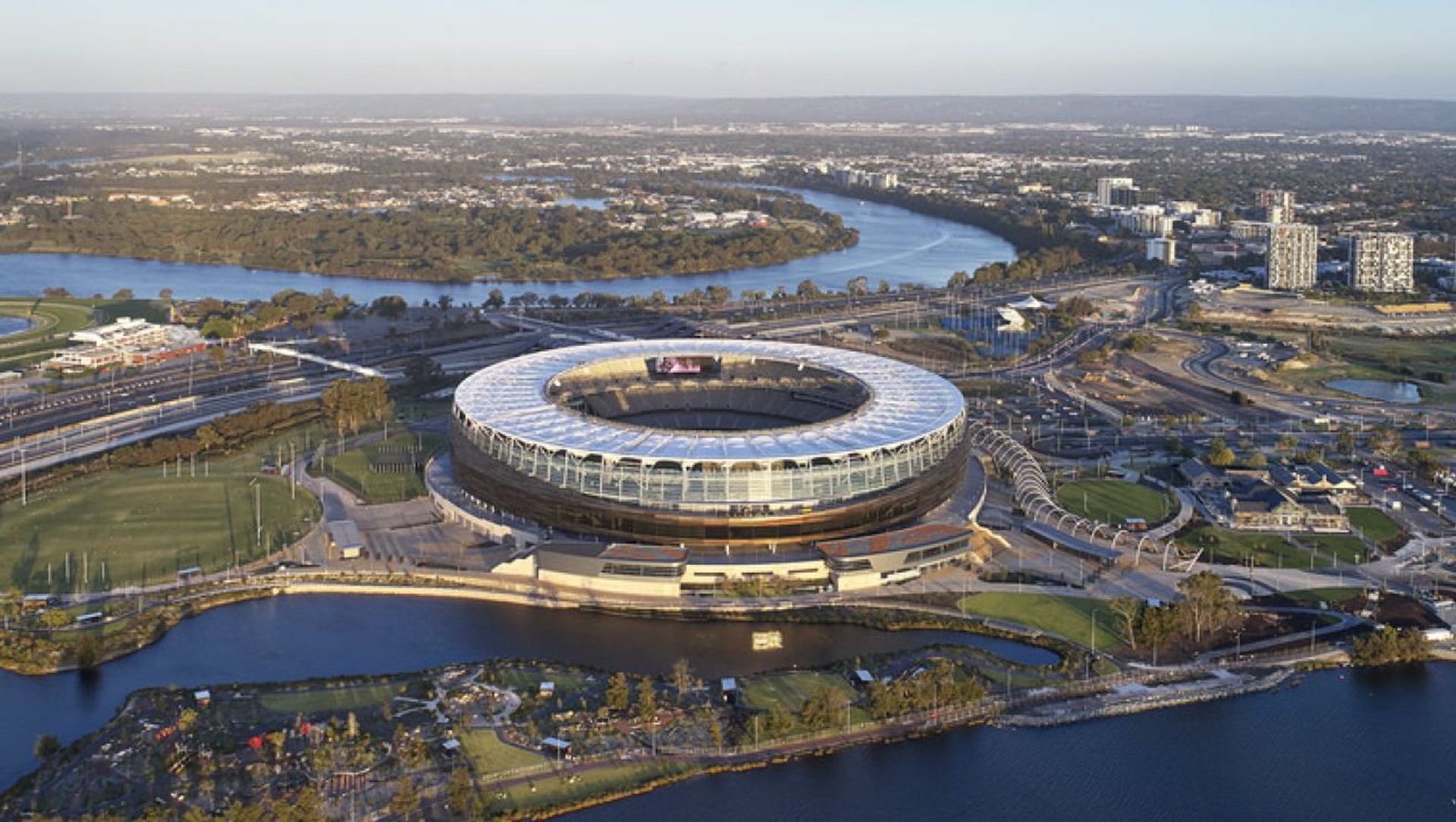Optus Stadium by Hassell COX HKS banner