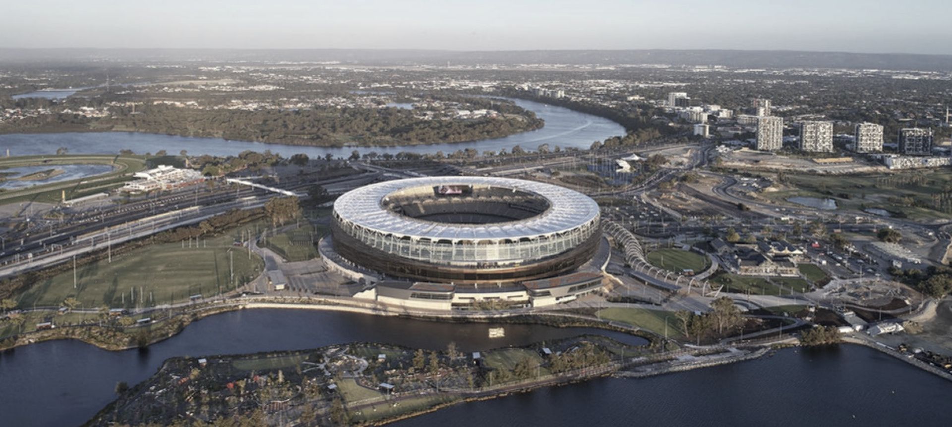 Optus Stadium by Hassell COX HKS banner