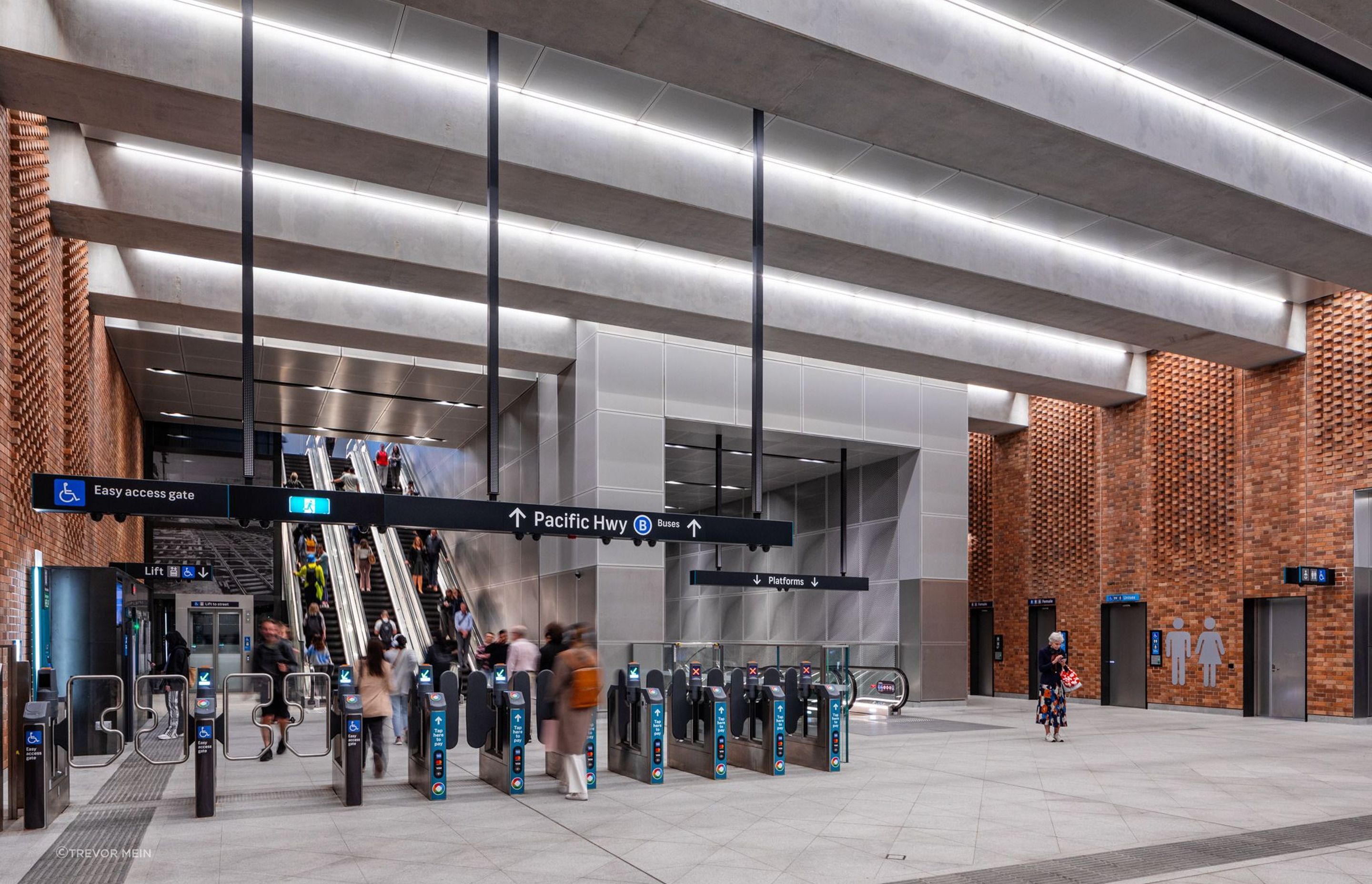 The contrast between the concrete beams and Brick Inlay panels in the concourse is stunning
