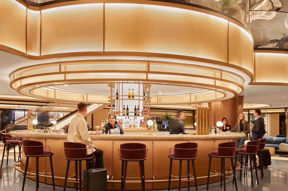 Airport Lounge with Wire Mesh Accents