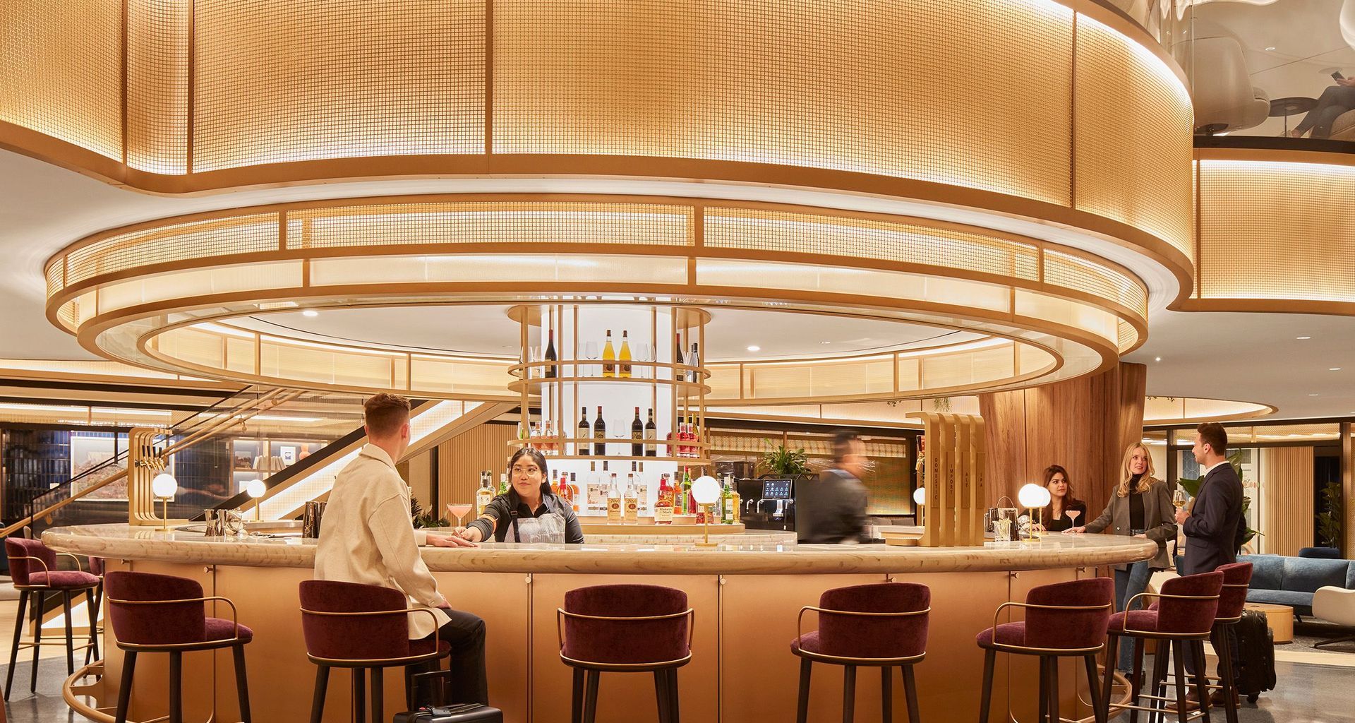 Airport Lounge with Wire Mesh Accents banner