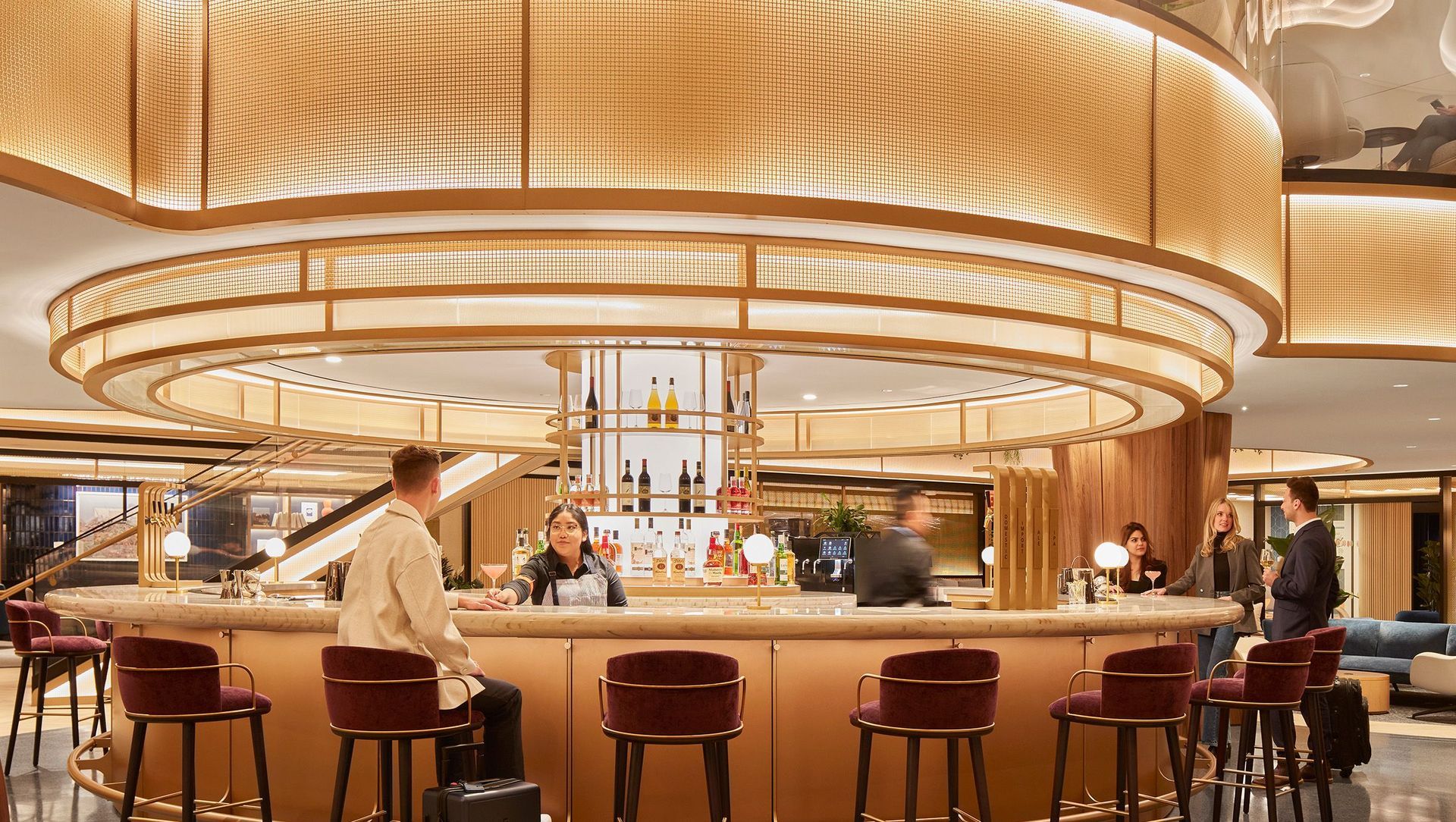 Airport Lounge with Wire Mesh Accents banner