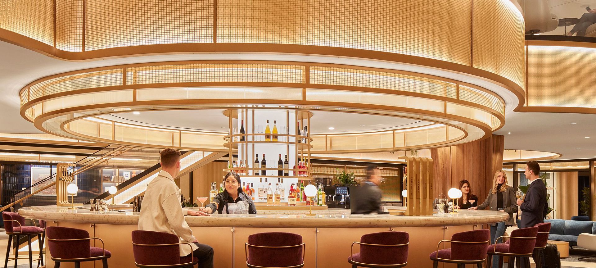 Airport Lounge with Wire Mesh Accents banner