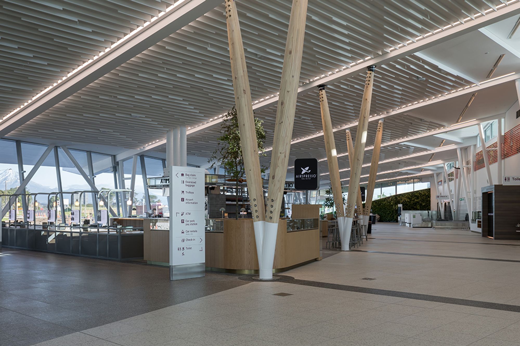 Te Hono New Plymouth Airport Terminal Using GreenStuf® Autex Acoustic Blanket (AAB), Frontier™, and Quietspace® Acoustic Panel