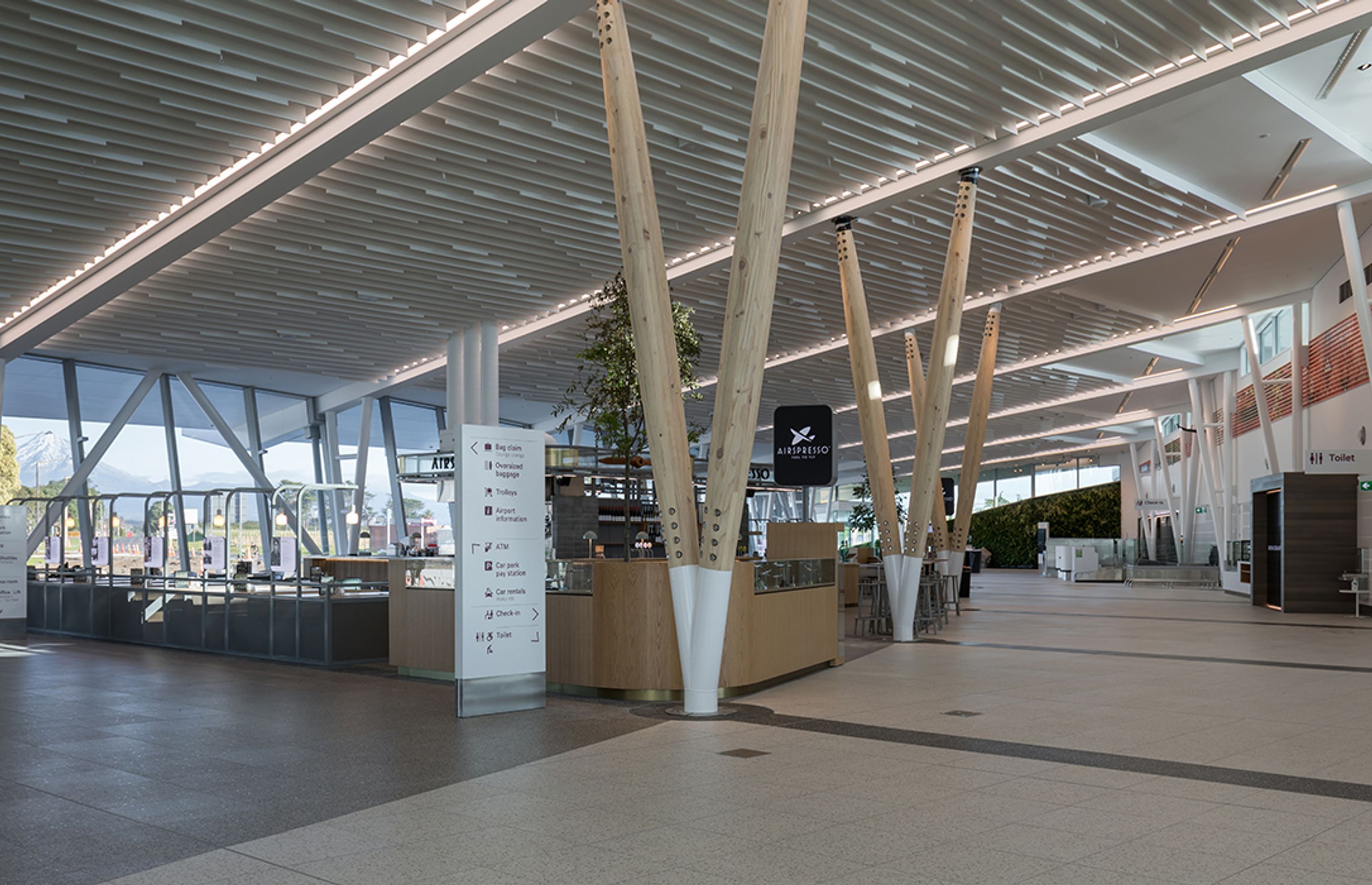 Te Hono New Plymouth Airport Terminal Using GreenStuf® Autex Acoustic Blanket (AAB), Frontier™, and Quietspace® Acoustic Panel