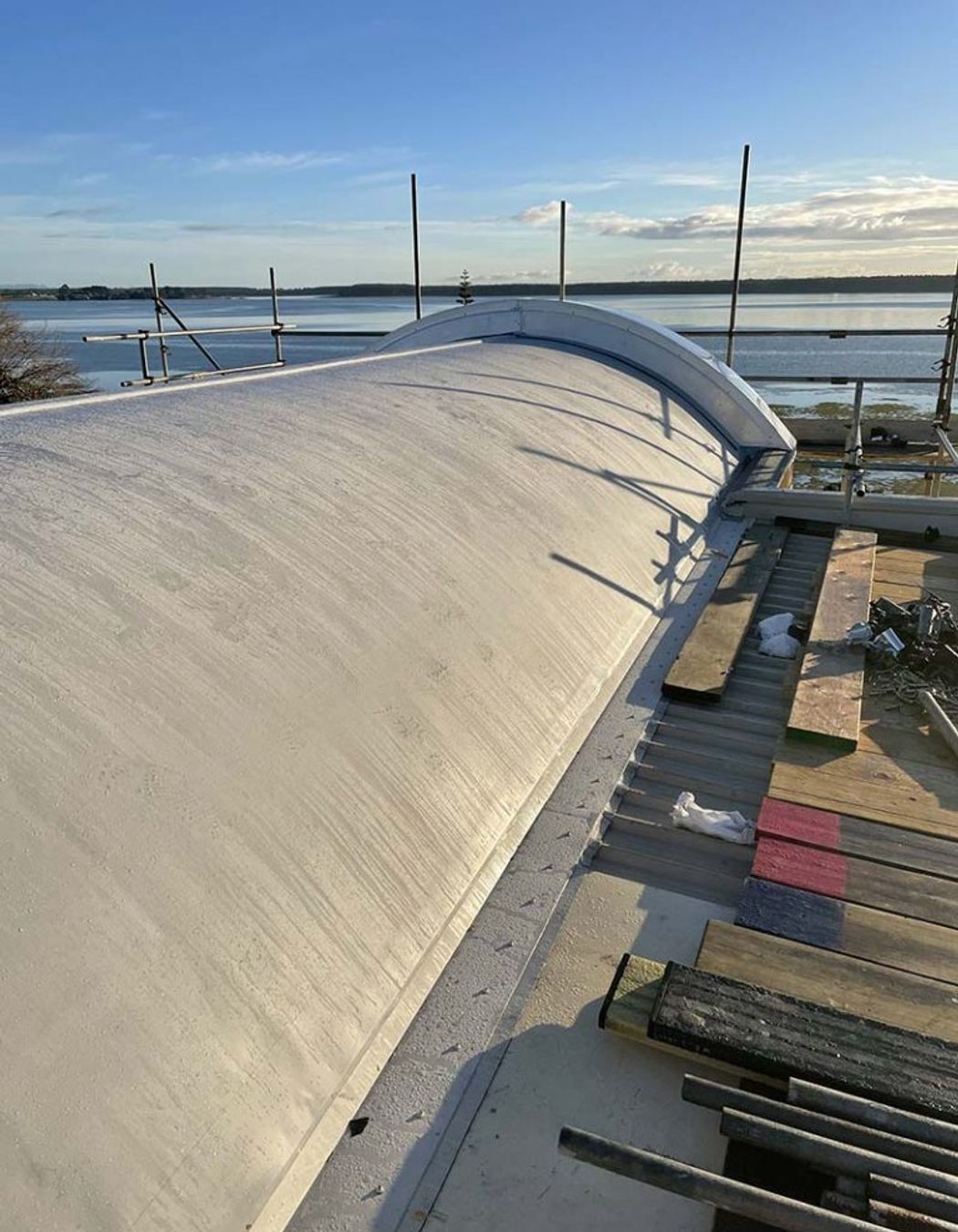 WPS Durotuff TPO to curved roof area Matua
