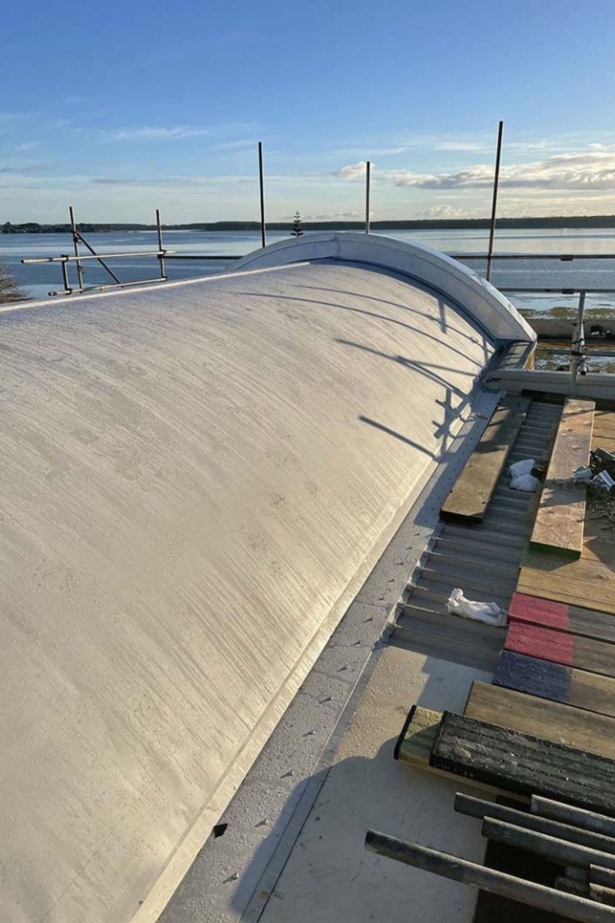 WPS Durotuff TPO to curved roof area Matua