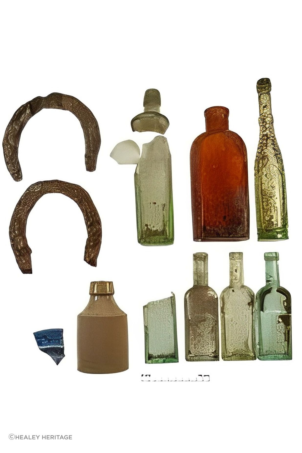 19th century artefacts recovered from the site
