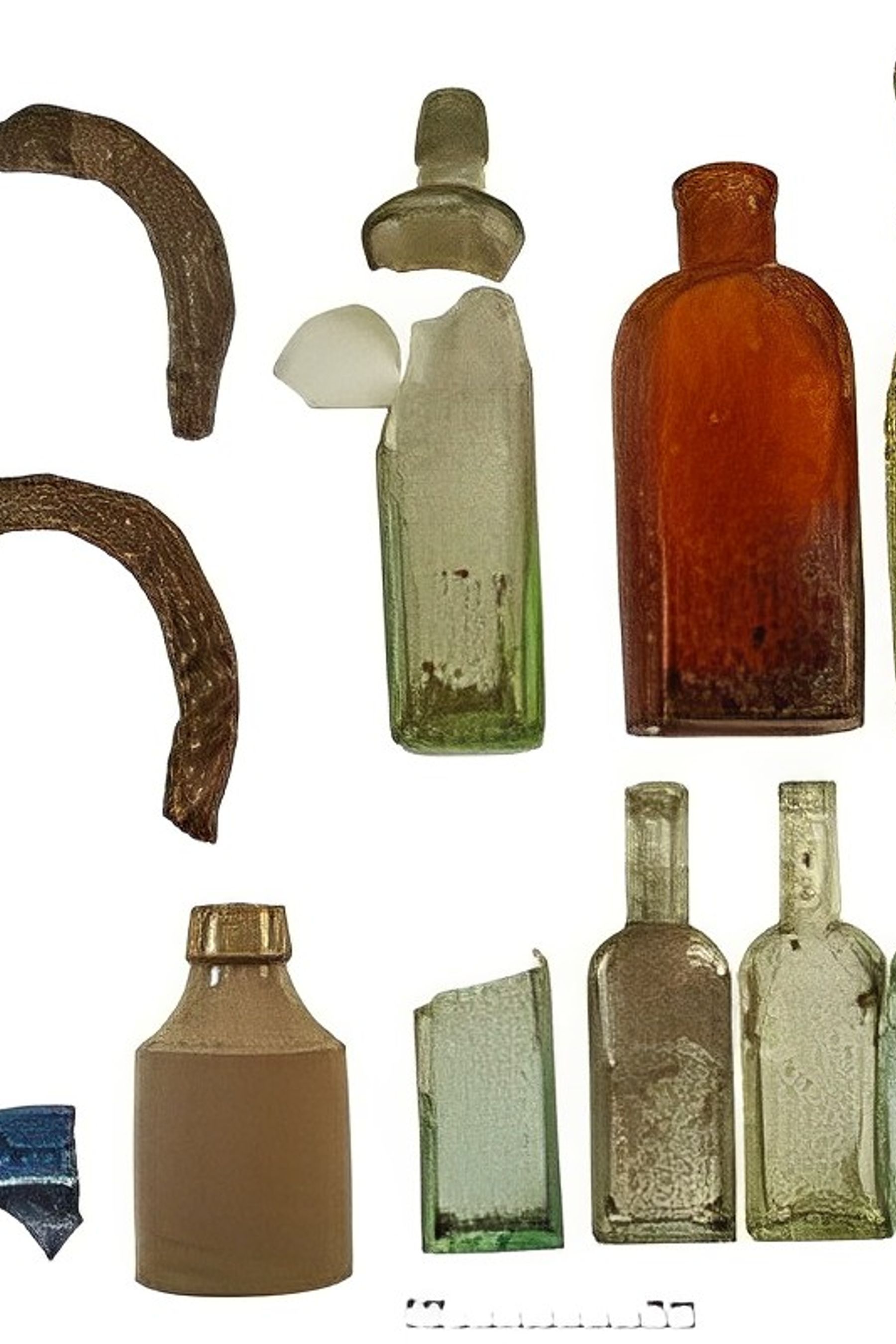 19th century artefacts recovered from the site