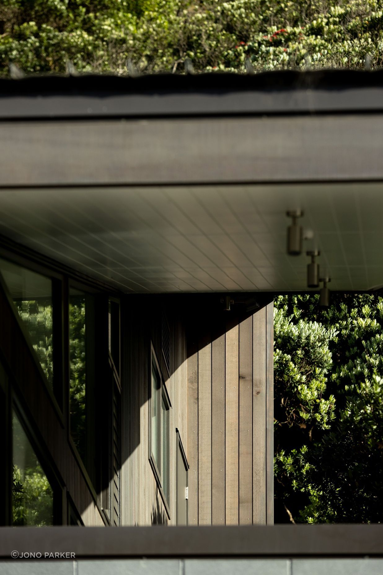 ©️ Jono Parker Cedar cladding was used to soften and warm the building exterior.