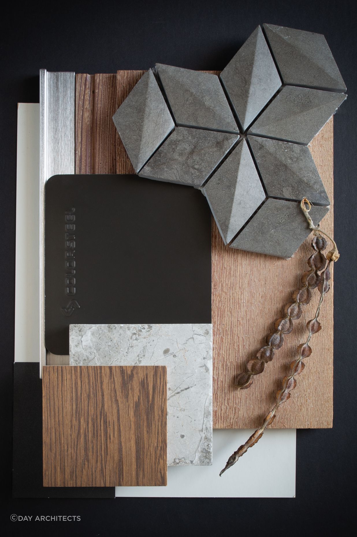 Colour: The Ironsand palette draws its inspiration from the shifting colours and textures of the black sand beaches. With weathered cedar cladding, oiled finishes and natural stone, this is a palette for those who love to bring the outside in with traces of sand on your feet.