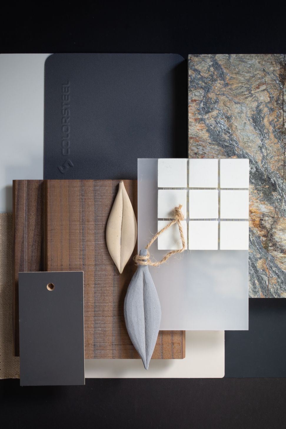 Colour: Tidal Drift Matte works well in many environments with its low reflectance finish. The cool grey, the colour of distant hills on the horizon, pairs well with warm stained Abodo cladding and honed New Zealand stone. The colours of a tidal beach influence this palette. Warm neutral tiles and accents that pick up the colours of dried pohutukawa leaves or shells, creates a home that works well with the ebb and flow of family life.