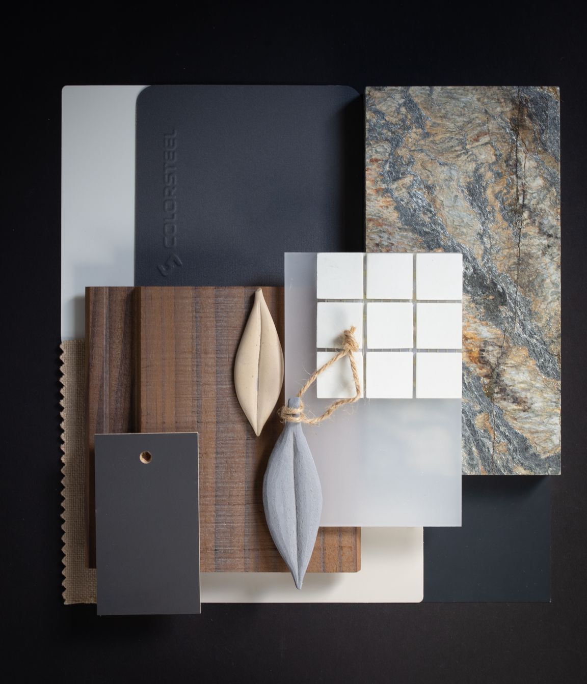 Colour: Tidal Drift Matte works well in many environments with its low reflectance finish. The cool grey, the colour of distant hills on the horizon, pairs well with warm stained Abodo cladding and honed New Zealand stone. The colours of a tidal beach influence this palette. Warm neutral tiles and accents that pick up the colours of dried pohutukawa leaves or shells, creates a home that works well with the ebb and flow of family life.