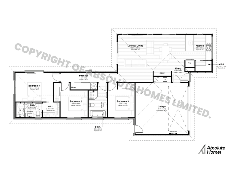 Ezra Plan - Absolute Homes - 3-bed Floor Plan