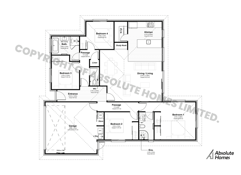 Lennox Plan - Absolute Homes - 4-bed Floor Plan