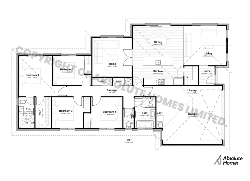 Nova Plan - Absolute Homes - 4-bed Floor Plan
