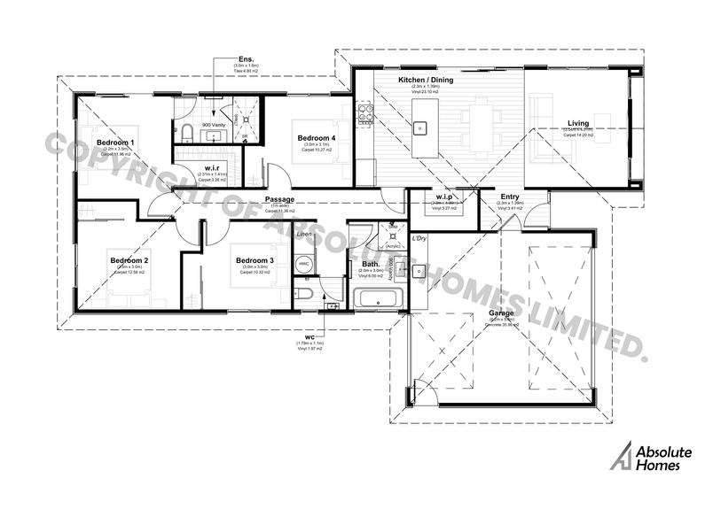 Rivera Plan - Absolute Homes - 4-bed Floor Plan