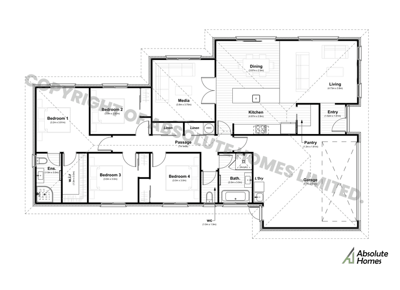 Thorne Plan - Absolute Homes - 4-bed Floor Plan