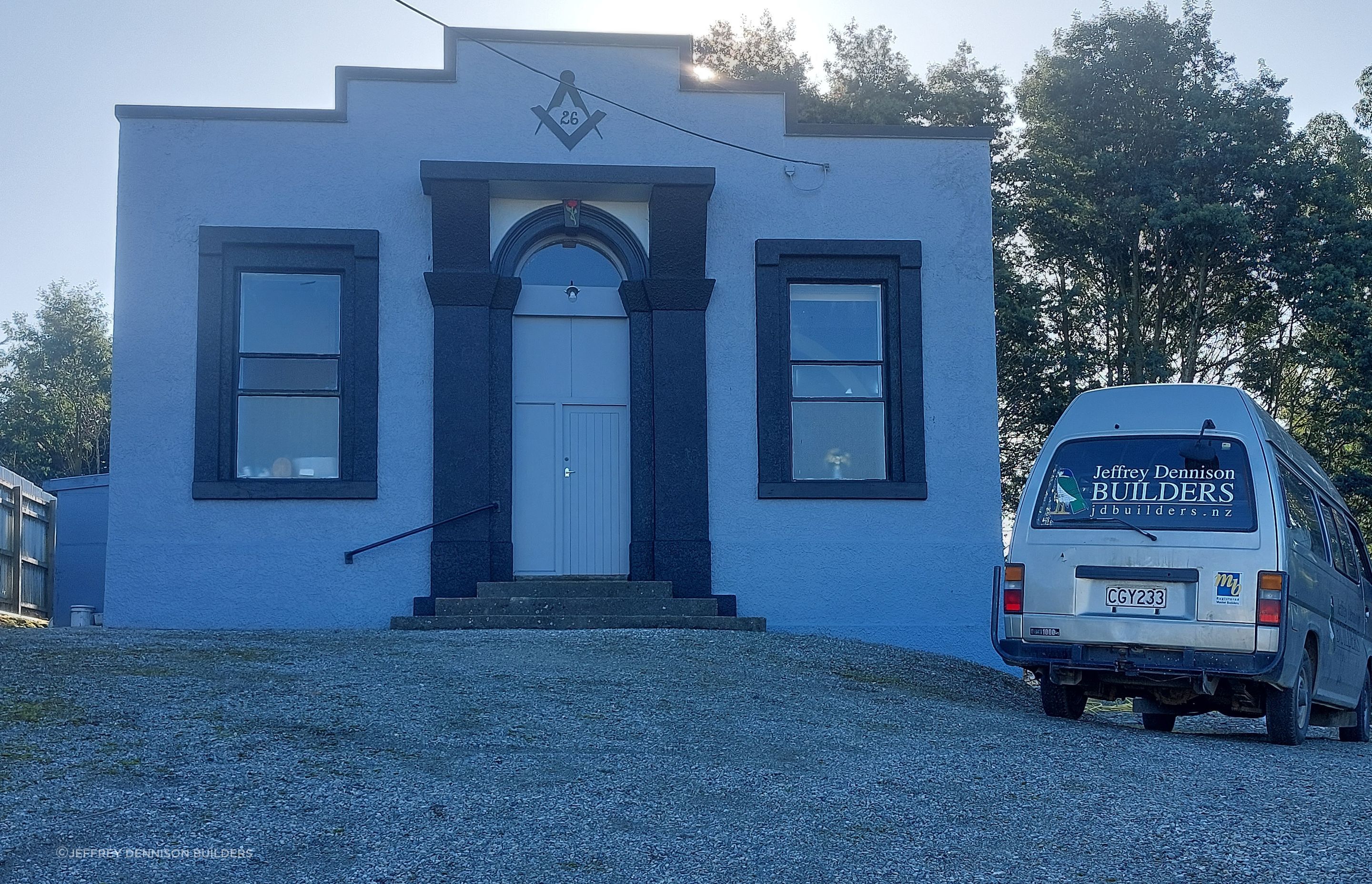Front of the Palmerston Masonic Lodge