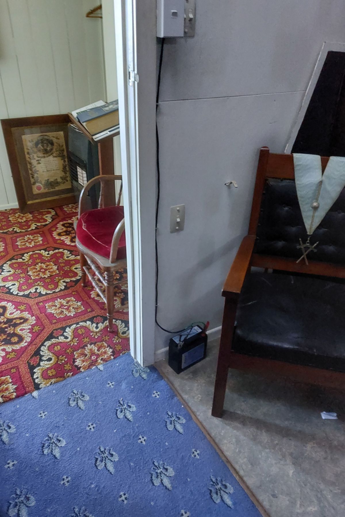 More of the batteries to power lighing within the Masonic lodge