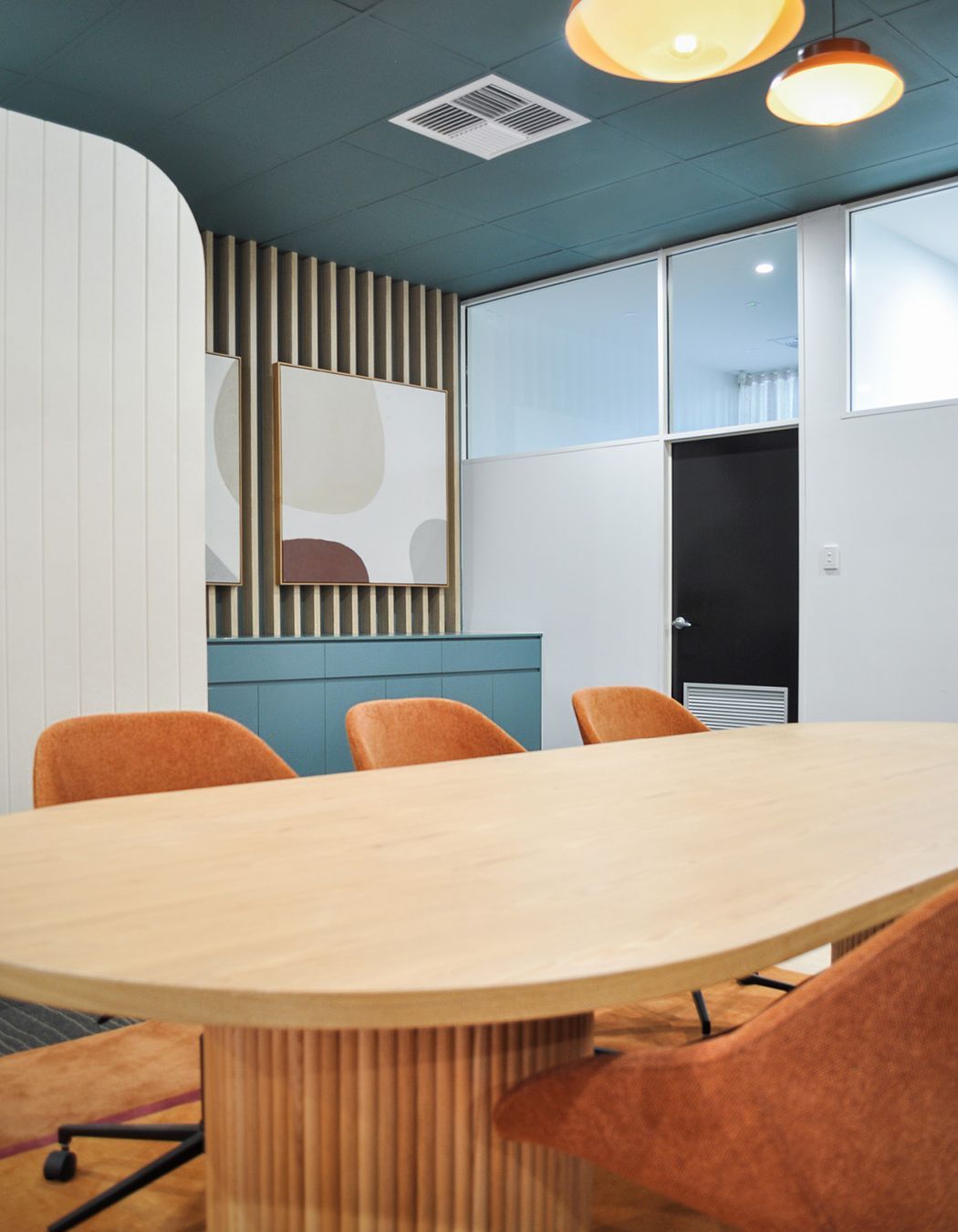 Pictured: Cooper Office Chair and Benjamin Ripple Dining Table