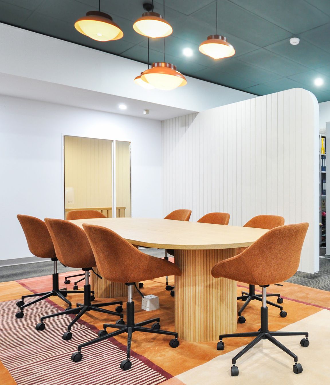 Pictured: Cooper Office Chair and Benjamin Ripple Dining Table