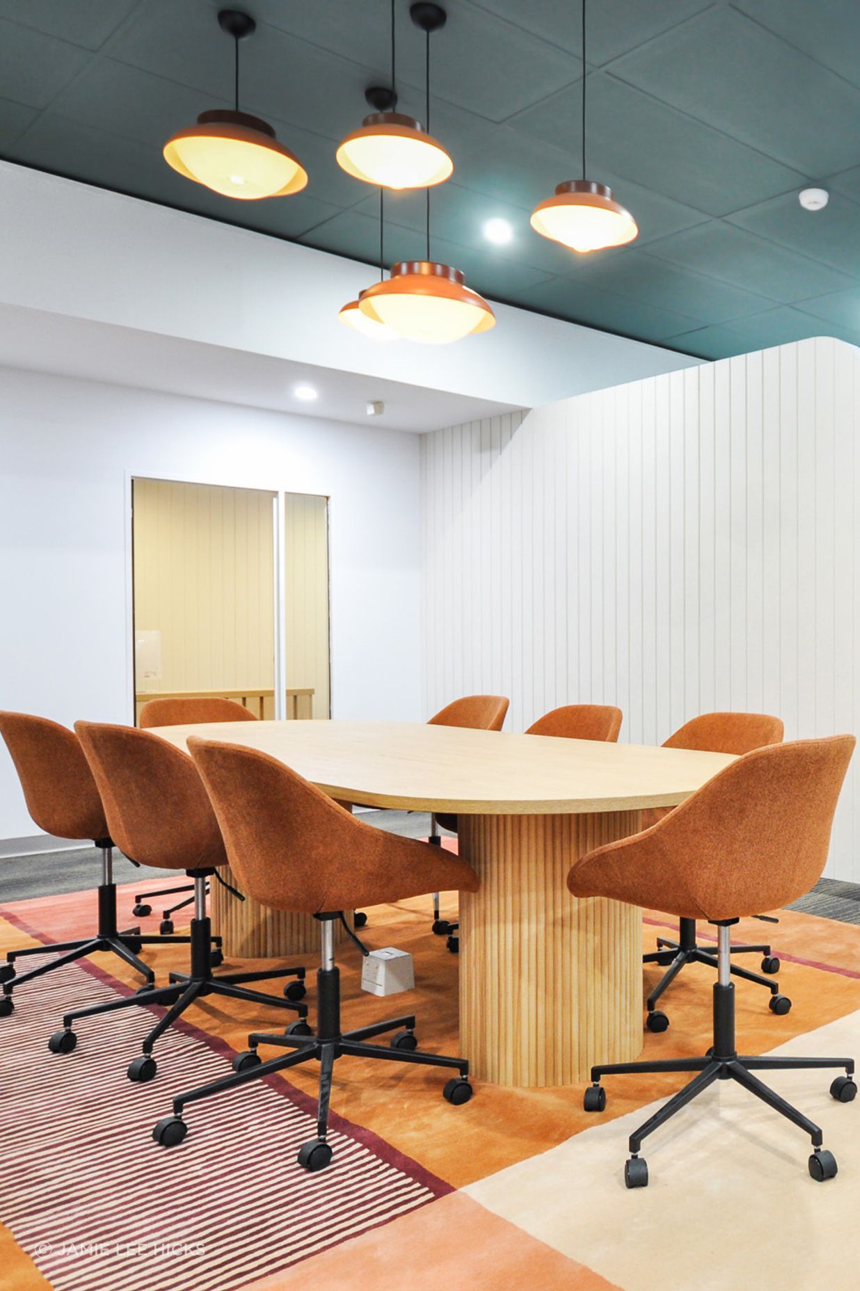 Pictured: Cooper Office Chair and Benjamin Ripple Dining Table