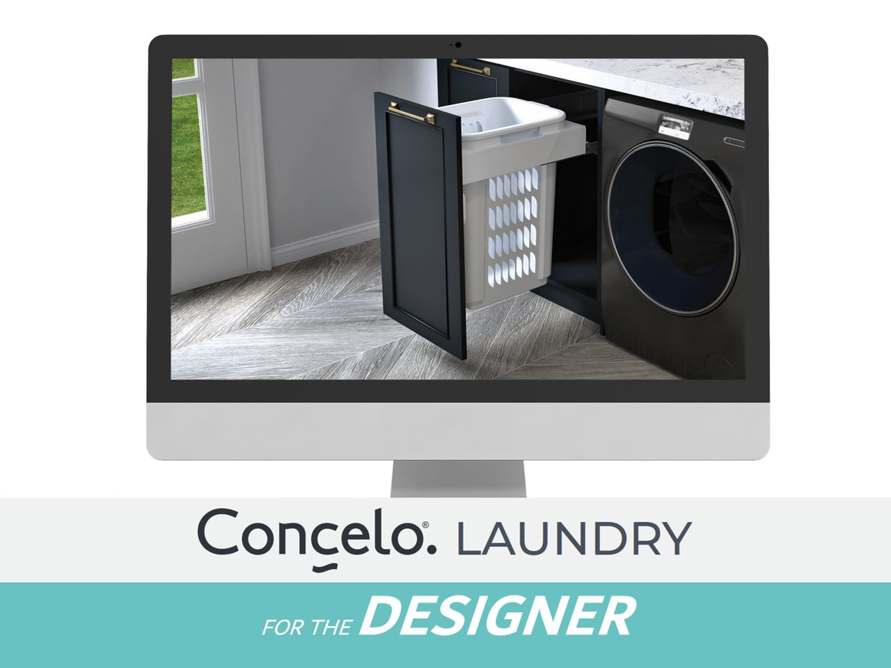 Concelo 1 x 60L Hamper | Door Pull | White gallery detail image