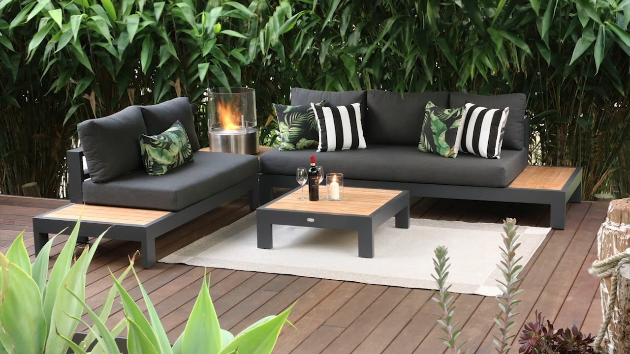 Aspen 6 Seater Outdoor Teak Platform Lounge Setting gallery detail image