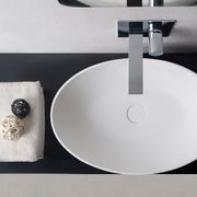 Super-Thin Oval Vessel Basin Solid Surface gallery detail image