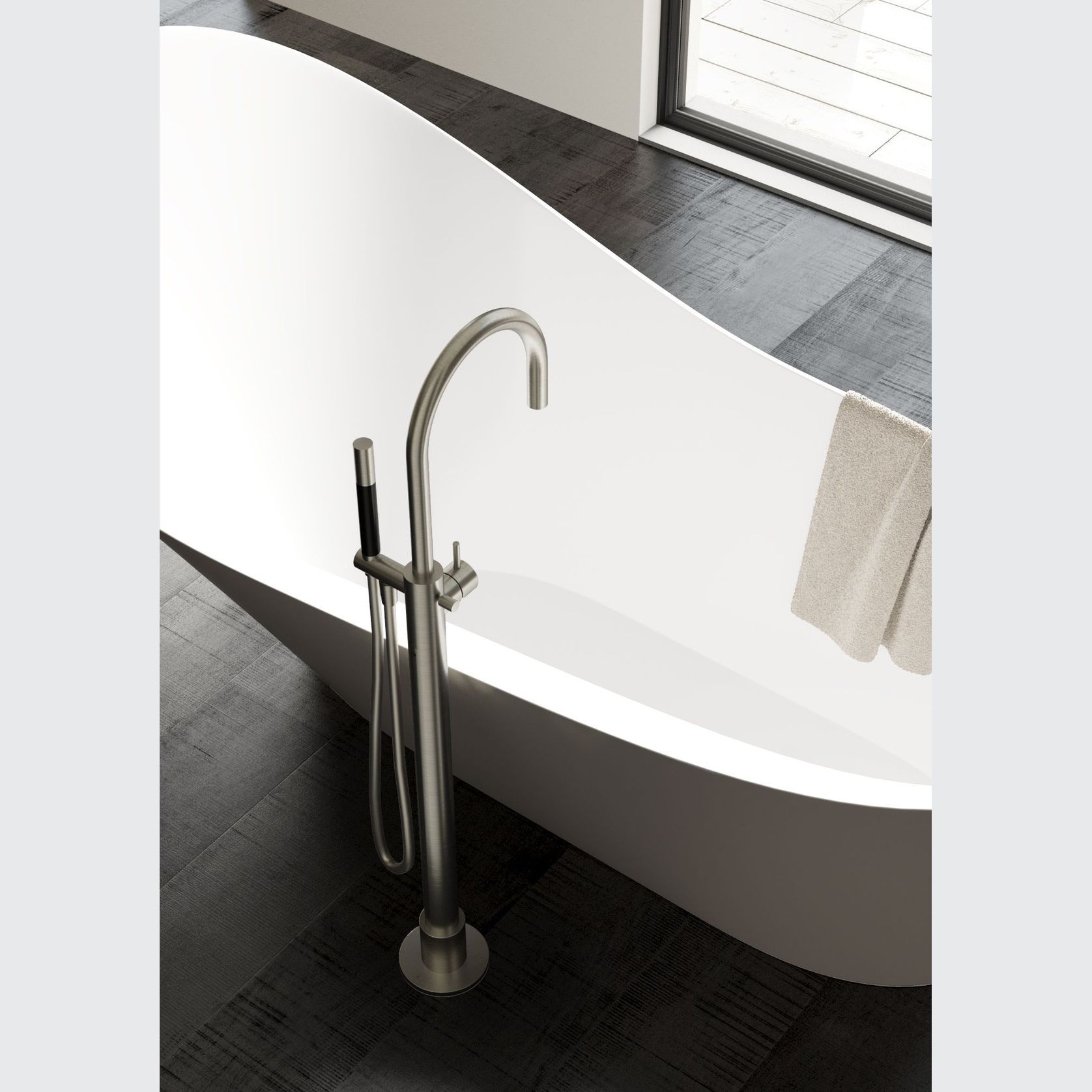 Buddy Floor Mount Bath Filler With Handshower gallery detail image