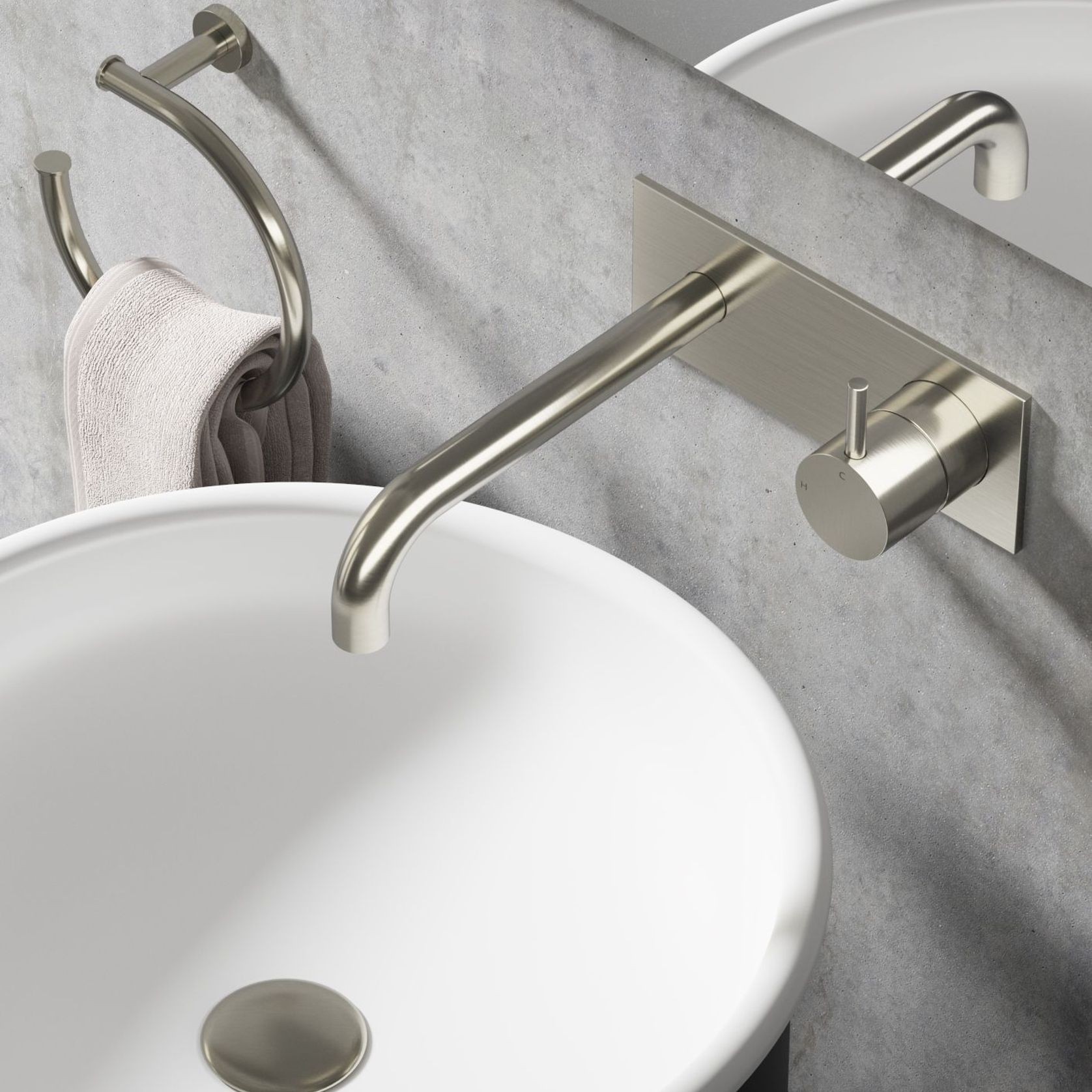 Buddy Wall Mount Mixer With Backplate gallery detail image