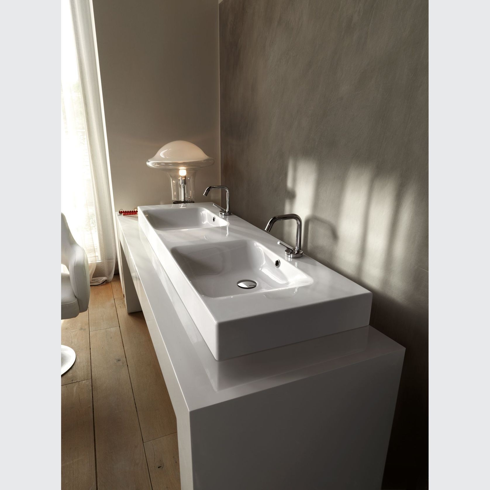 Cento Washbasin 140 Double by Kerasan gallery detail image