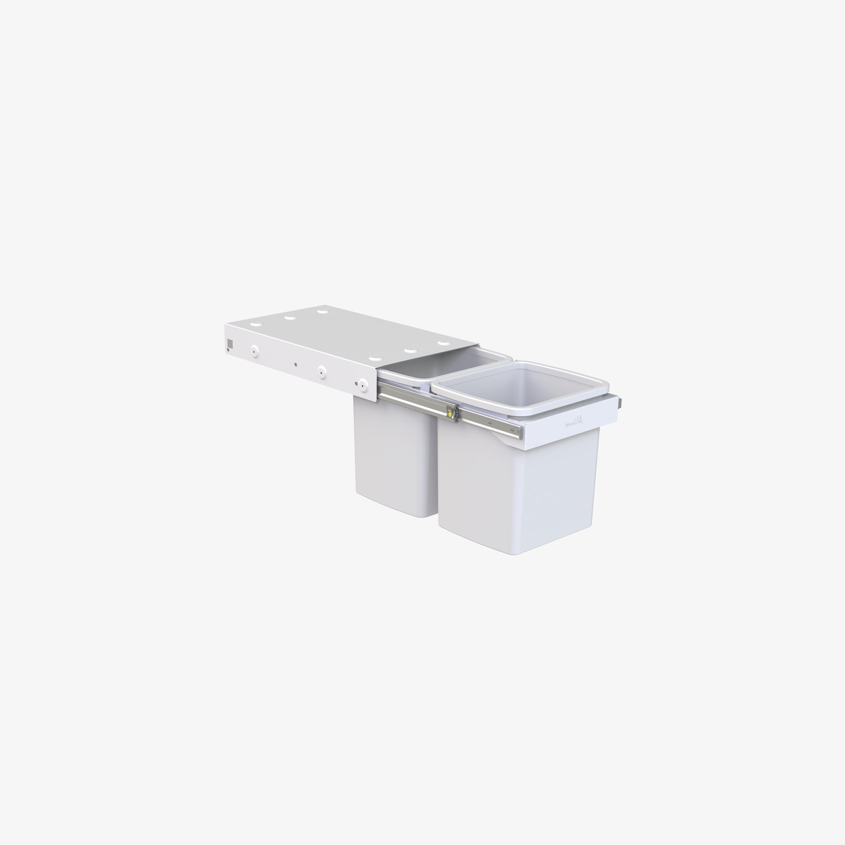 Compact Bin Storage - 2 x 15 Litre bucket - Handle Pull gallery detail image